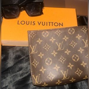 Louis Vuitton Monogram Canvas Poche Toilette 15 Cosmetic Pouch + LV glasses